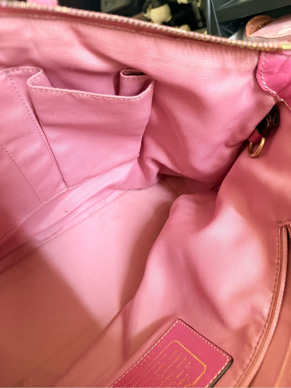 Coach Signature Canvas Tote with Pink Leather Trim - Picture 10 of 11